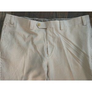 Polo Ralph Lauren Mens Striped Seersucker Flat Front Pants Size 38x30 Golf